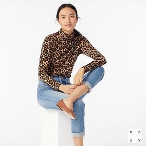 NWT JCREW Tissue Turtleneck in Leopard XS